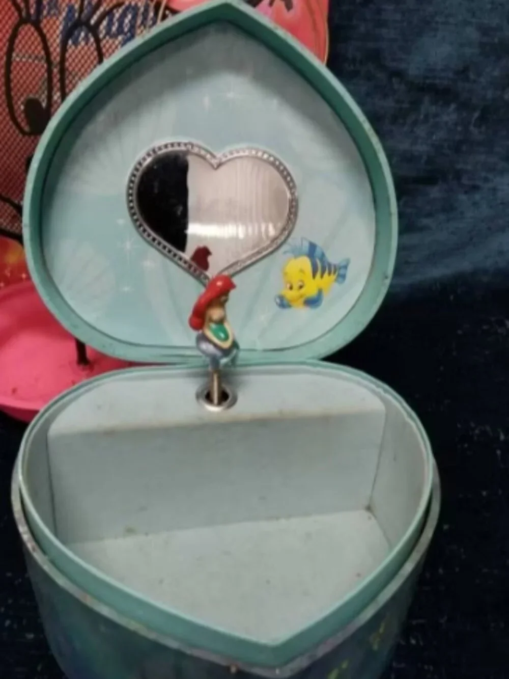 💕 3/$25 Rare Disney’s The Little Mermaid Heart Music Jewelry Box (1990’s)